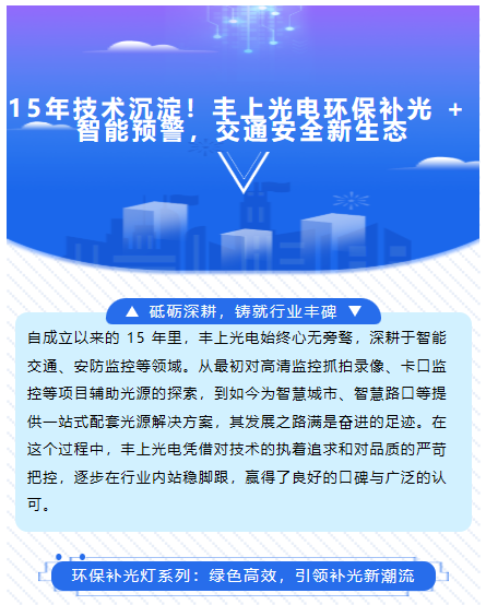 15年技術(shù)沉淀！豐上光電環(huán)保補(bǔ)光 + 智能預(yù)警，交通安全新生態(tài)